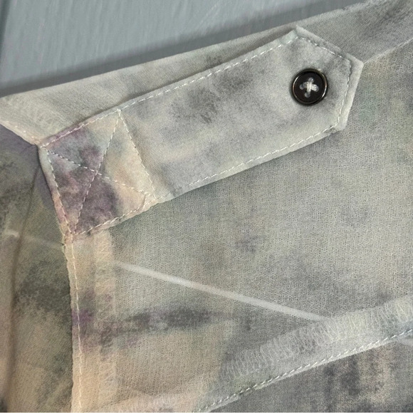 Silence + Noise Urban Outfitters Sheer Tie Dye  Pastel High Low Split Hem Blouse - Picture 9 of 15